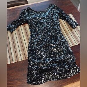 Elegant Black Sequin Dress